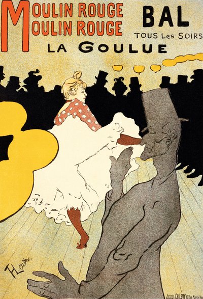 Reprodukcja plakatu reklamującego „La Goulue” w Moulin Rouge, Paryż (patrz 454, 7015 i 84446) autorstwa Henri de Toulouse Lautrec
